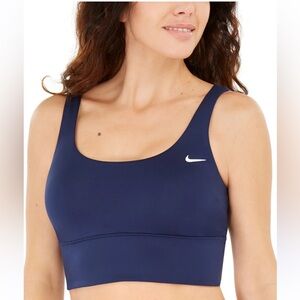 NIKE Navy swimsuit Removable Cups Lined Adjustable Scoop Neck Swimsuit Top Sz XS